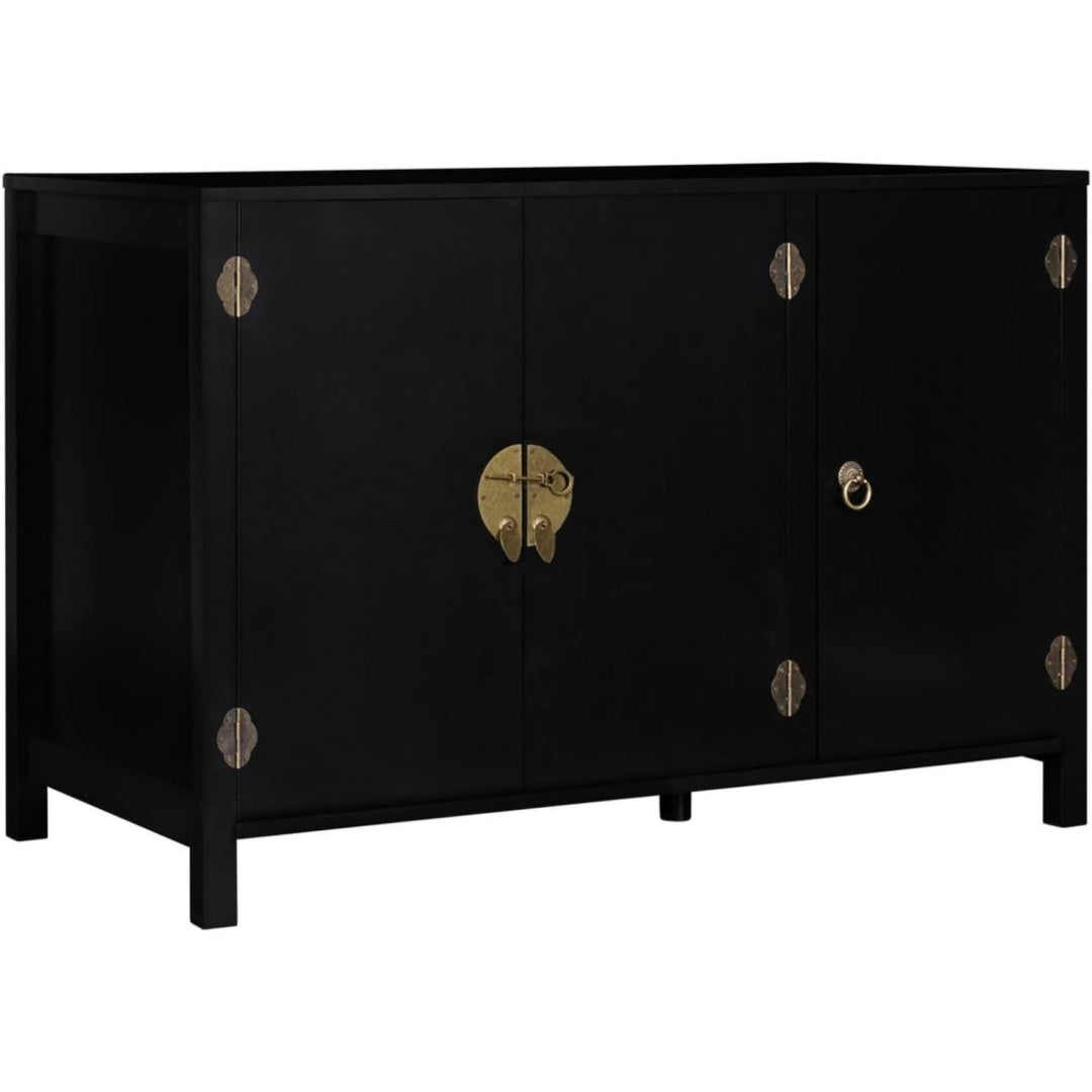 Vaisselier noir avec 3 portes pour un rangement optimal