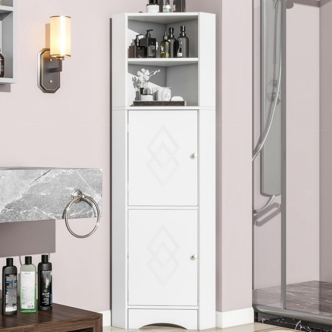 Colonne de rangement 36.5 x 155 cm structure metallique gris clair