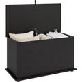 Caisse de rangement gris fonce finition bois