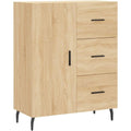 Rendu vintage, meuble de rangement marron en bois 3 tiroirs