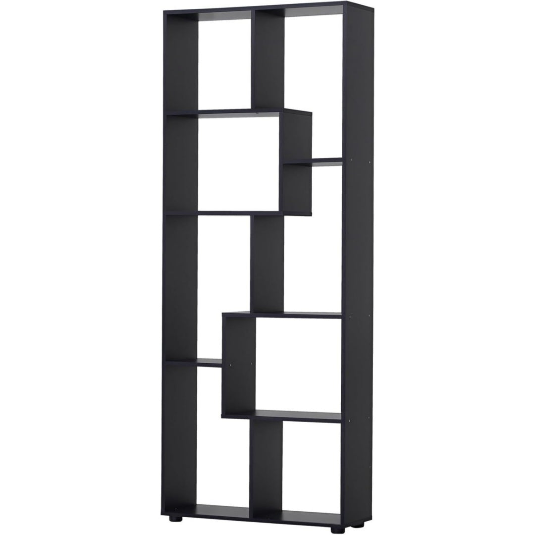 34 x 117 x 19, 5 cm bibliotheque gris fonce hauteur reglable
