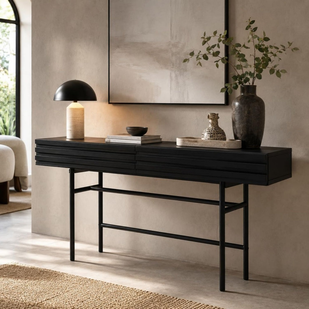 Buffet marron (40.5 x 160 x 80.5 cm), espace de rangement genereux