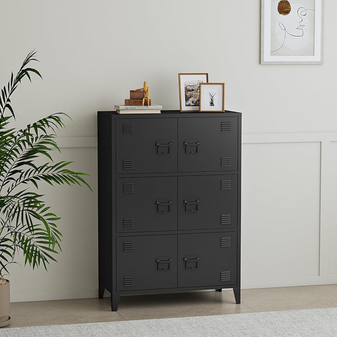 Placard gris style industriel, 80 x 40 x 113cm structure metallique