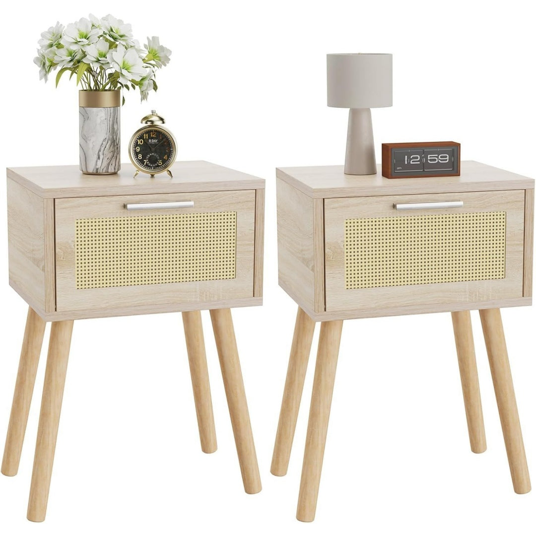 Table de chevet en pin et chene