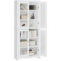 Armoire vitree gris clair metal a 4 portes 7 tiroirs 6 etageres