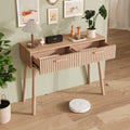 Bureau marron avec 2 tiroirs et assemblage facile
