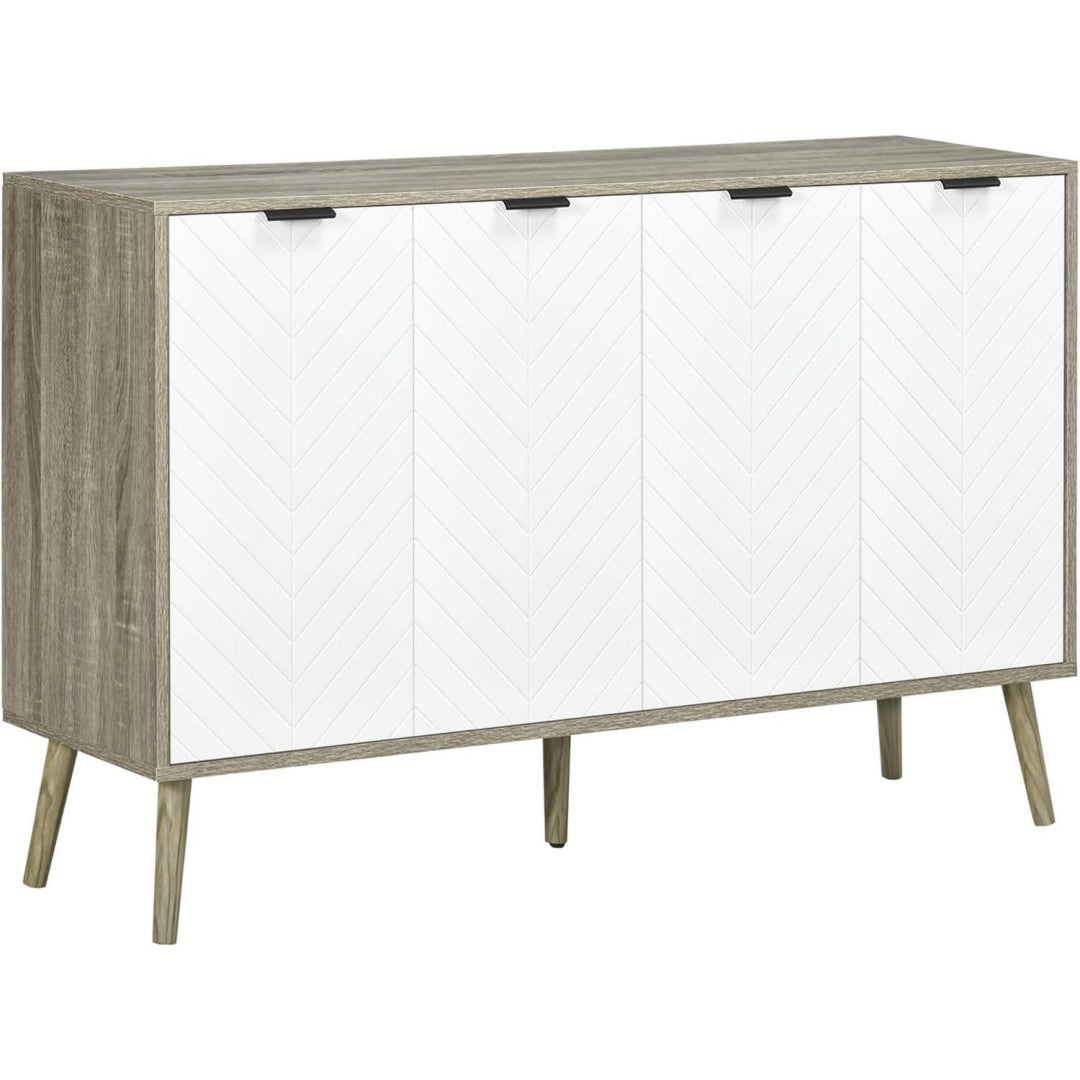 Buffet creme grand espace de rangement 4 portes 120 x 35 x 77.4 cm