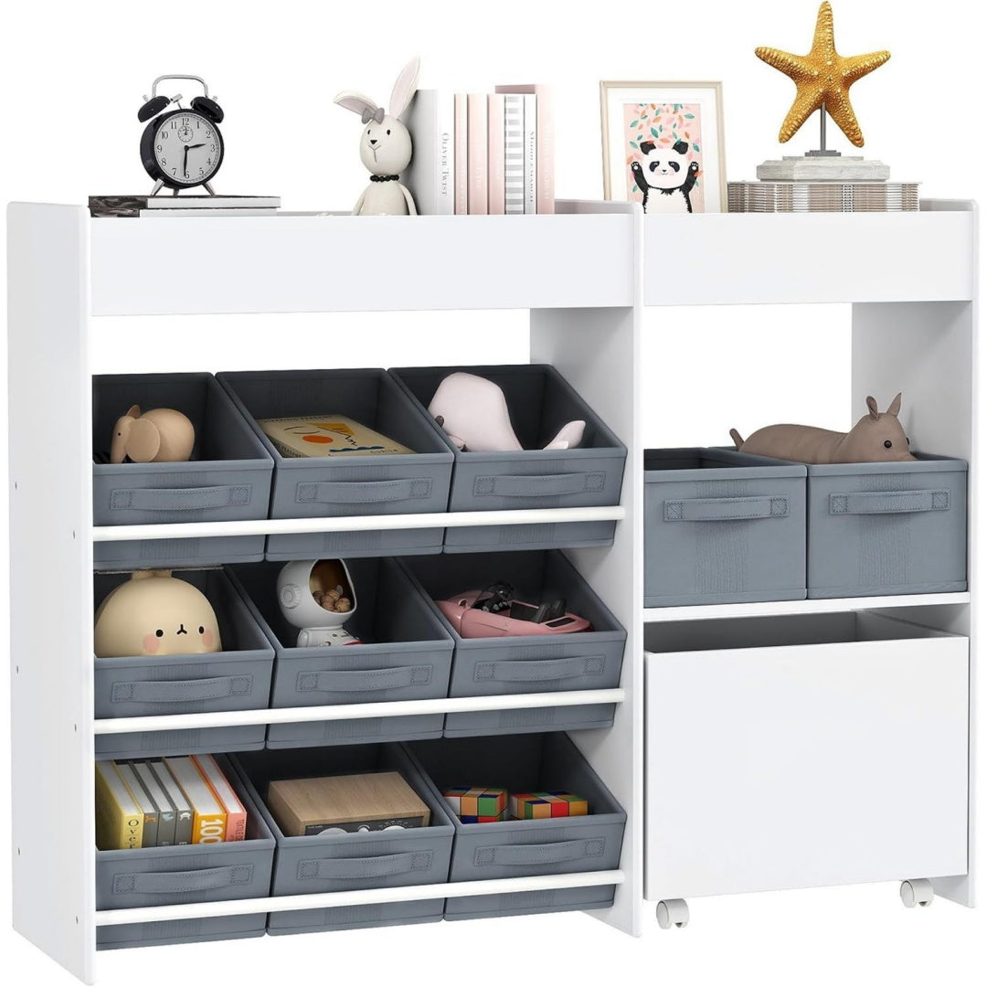 etagere gris clair en bois style moderne 30 x 105 x 80 cm