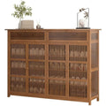 4 portes et etageres, etagere a chaussures marron style moderne
