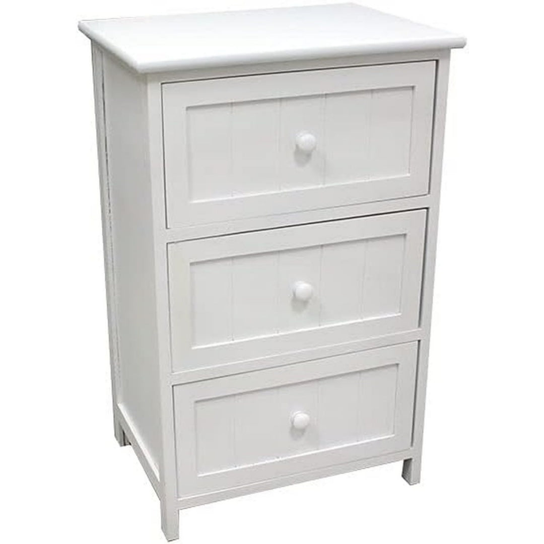 Chiffonnier gris clair petit encombrement 3 tiroirs