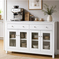 Buffet en verre trempe, gris clair, contemporain (40 x 140 x 90 cm)