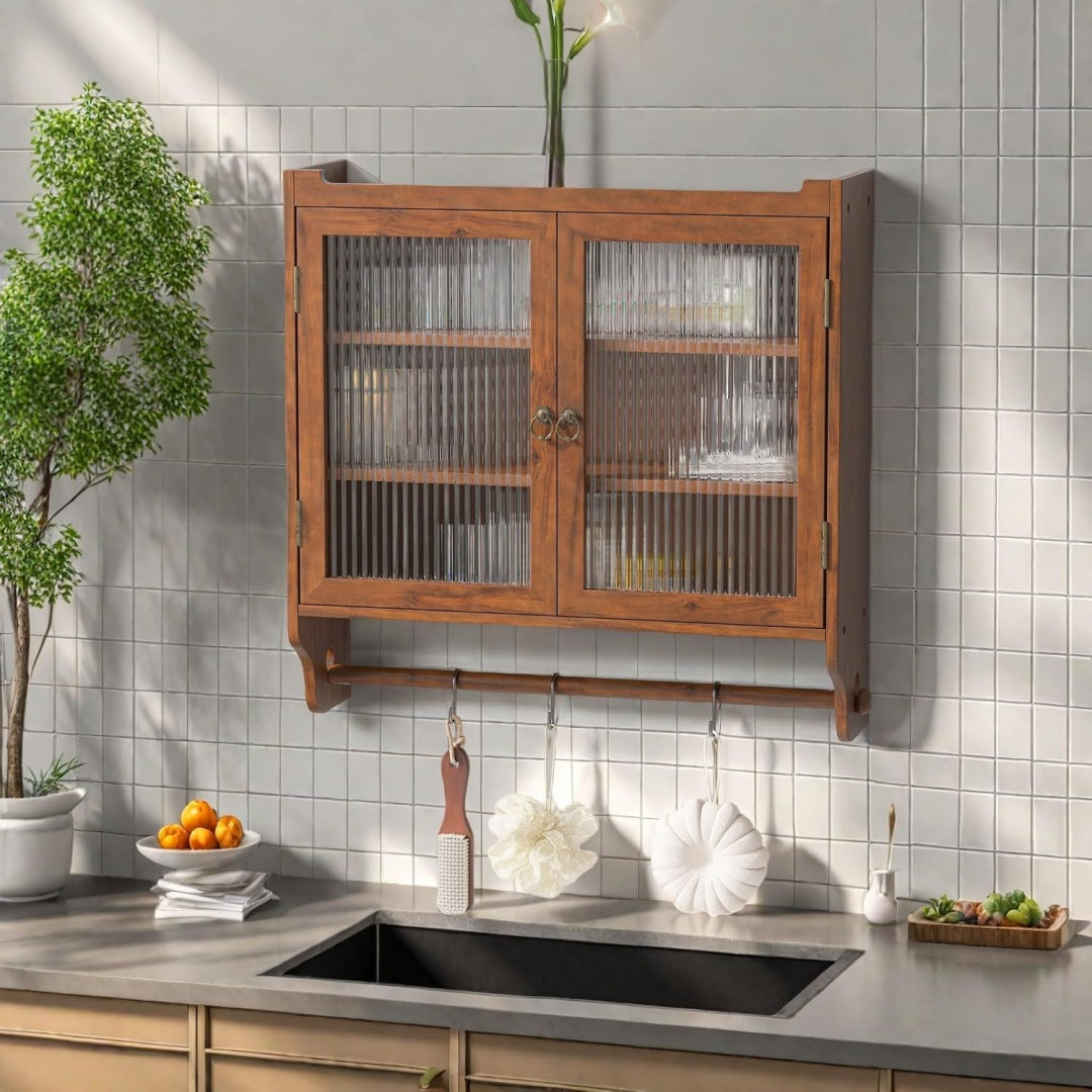Matiere moderne, meuble suspendu gris en bois