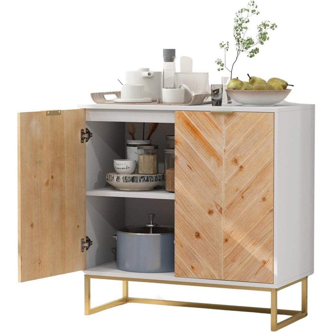 Buffet contemporain 2 portes beige
