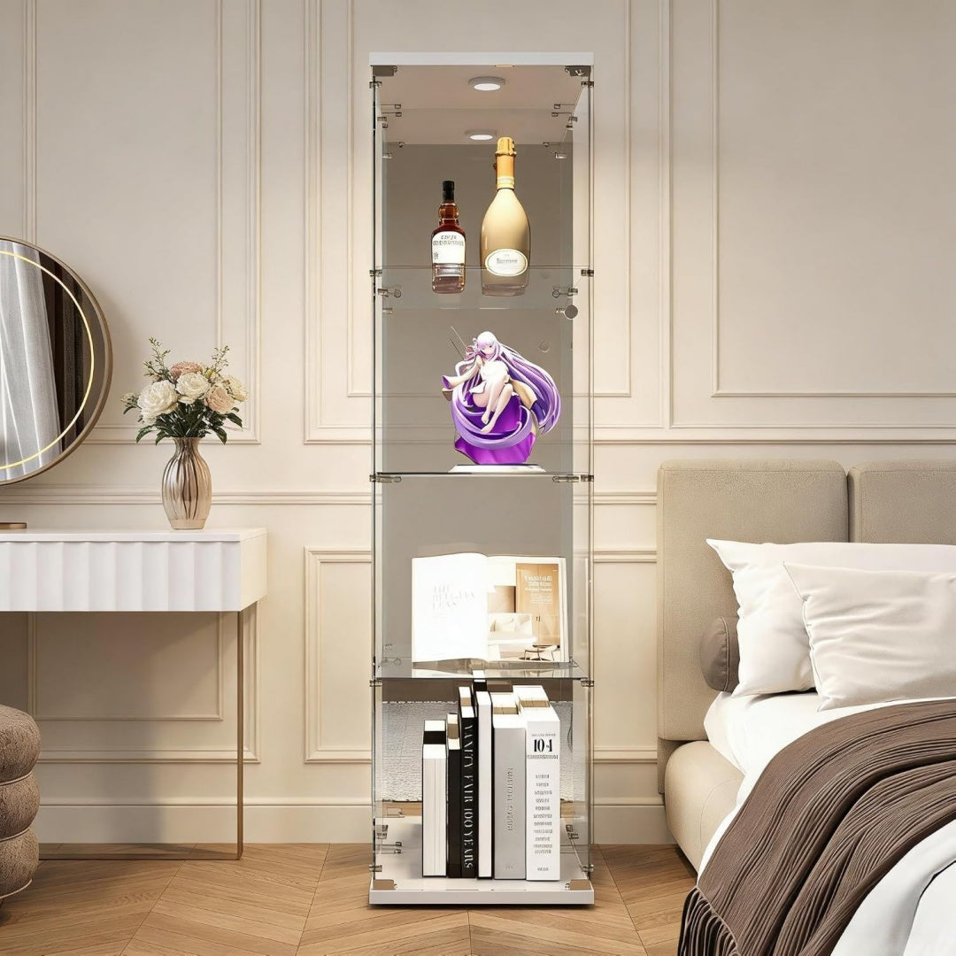 Modele, vitrine dexposition beige en panneau de particules