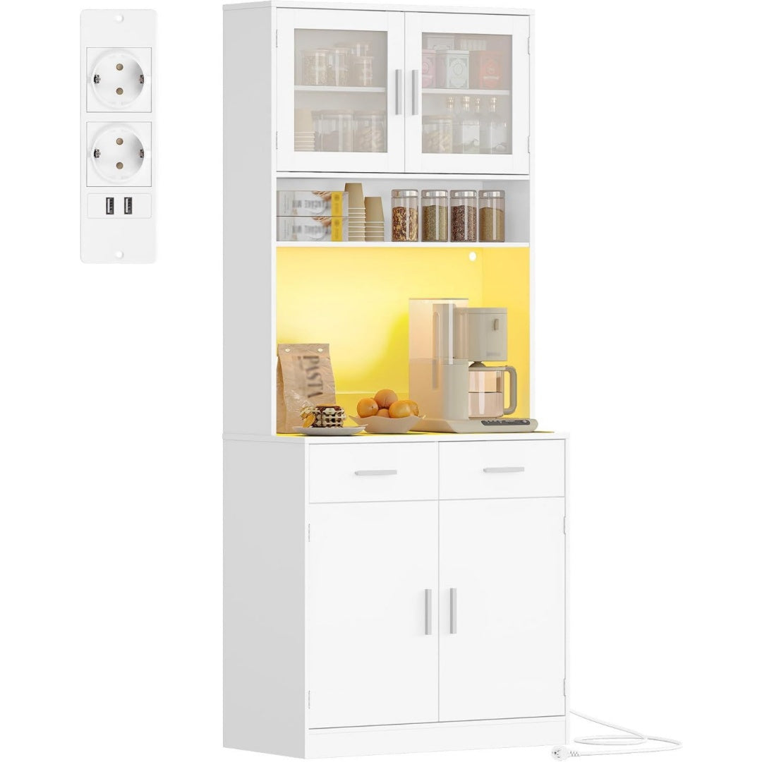Credence gris clair metal, 80 cm de large a 2 portes