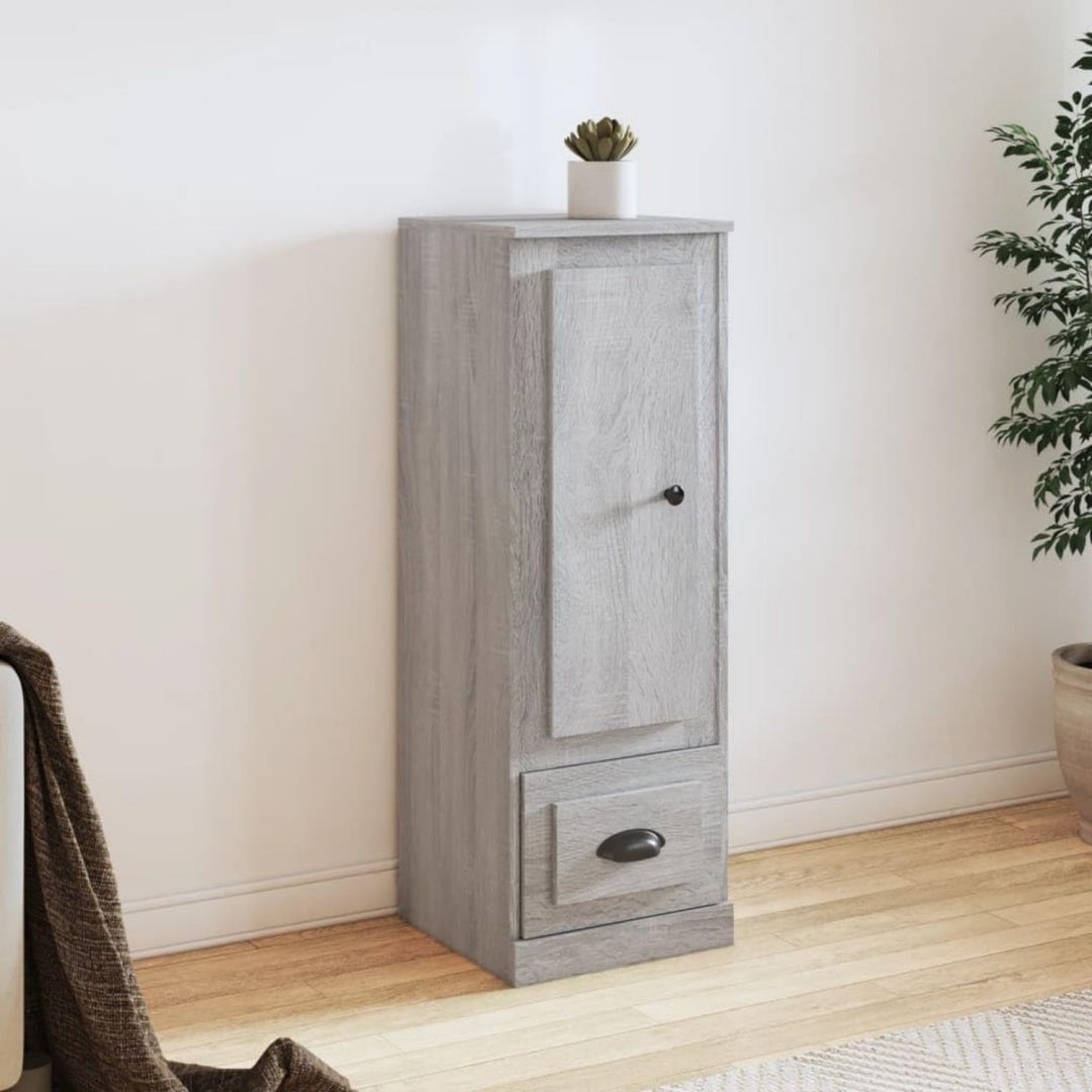 Meuble de rangement pour salle a manger gris clair en bois style rustique