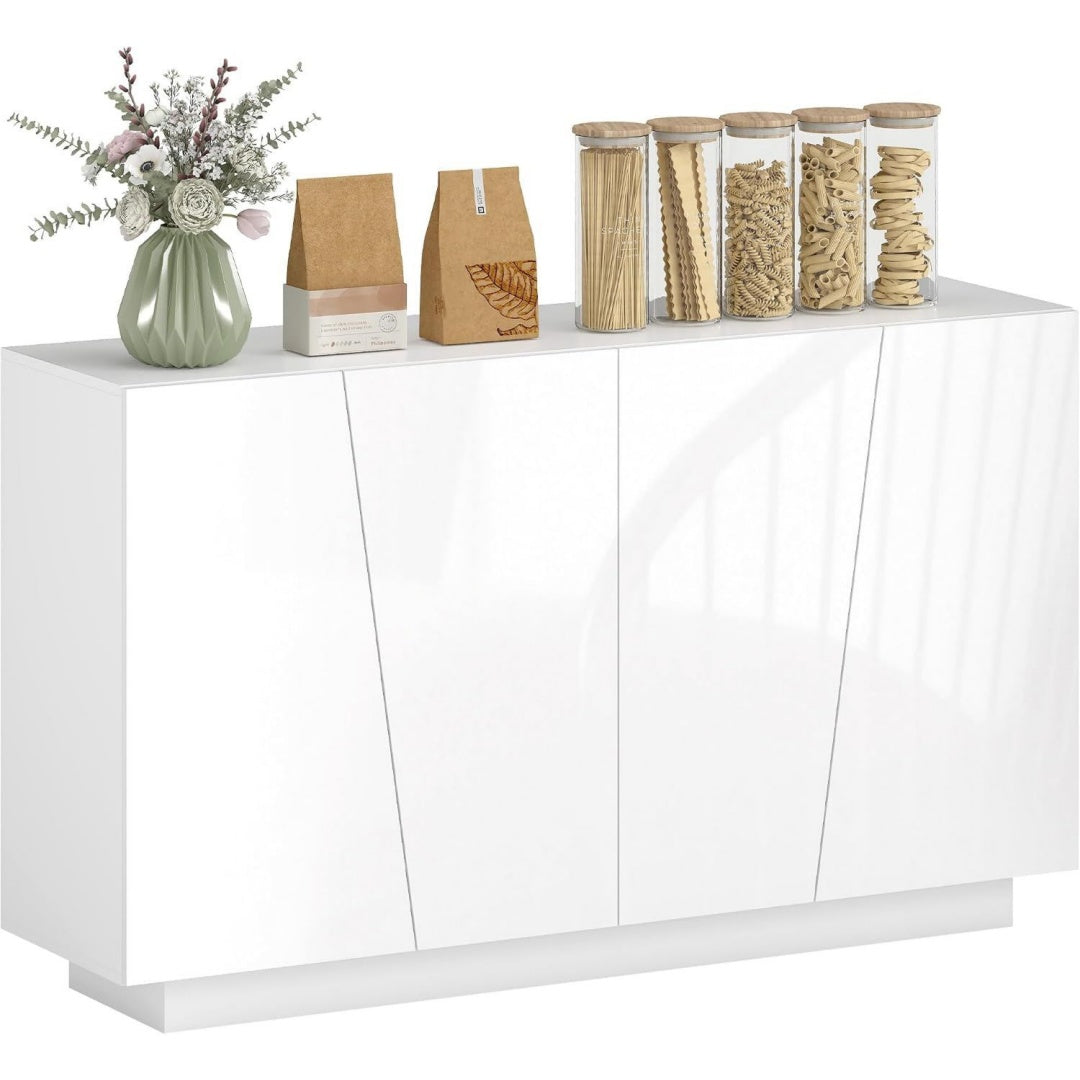 Credence gris clair 5 etageres, style scandinave bois ingenierie pour salon