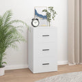 Surface en bois, credence gris clair 3 tiroirs