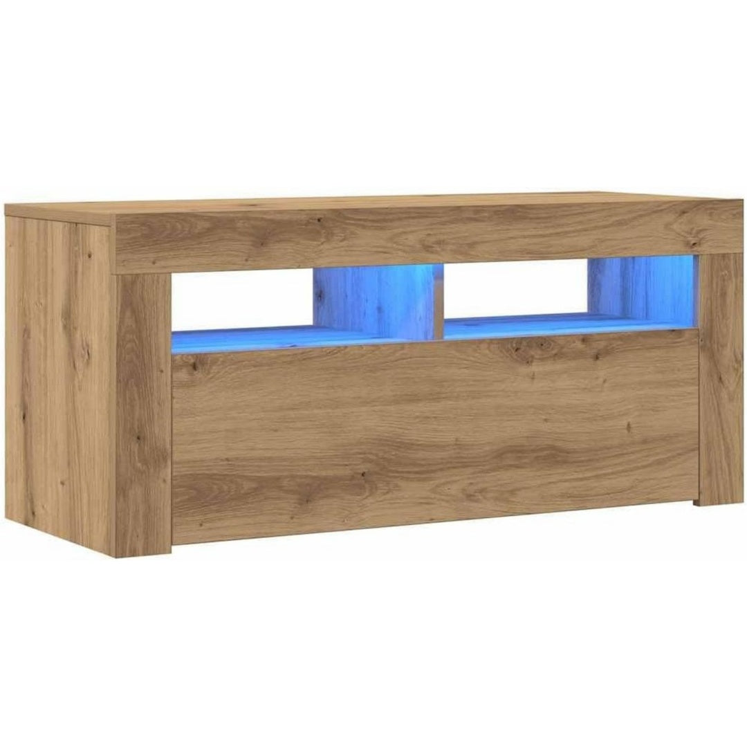Meuble TV marron epure 1 porte 90 x 35 x 40 cm