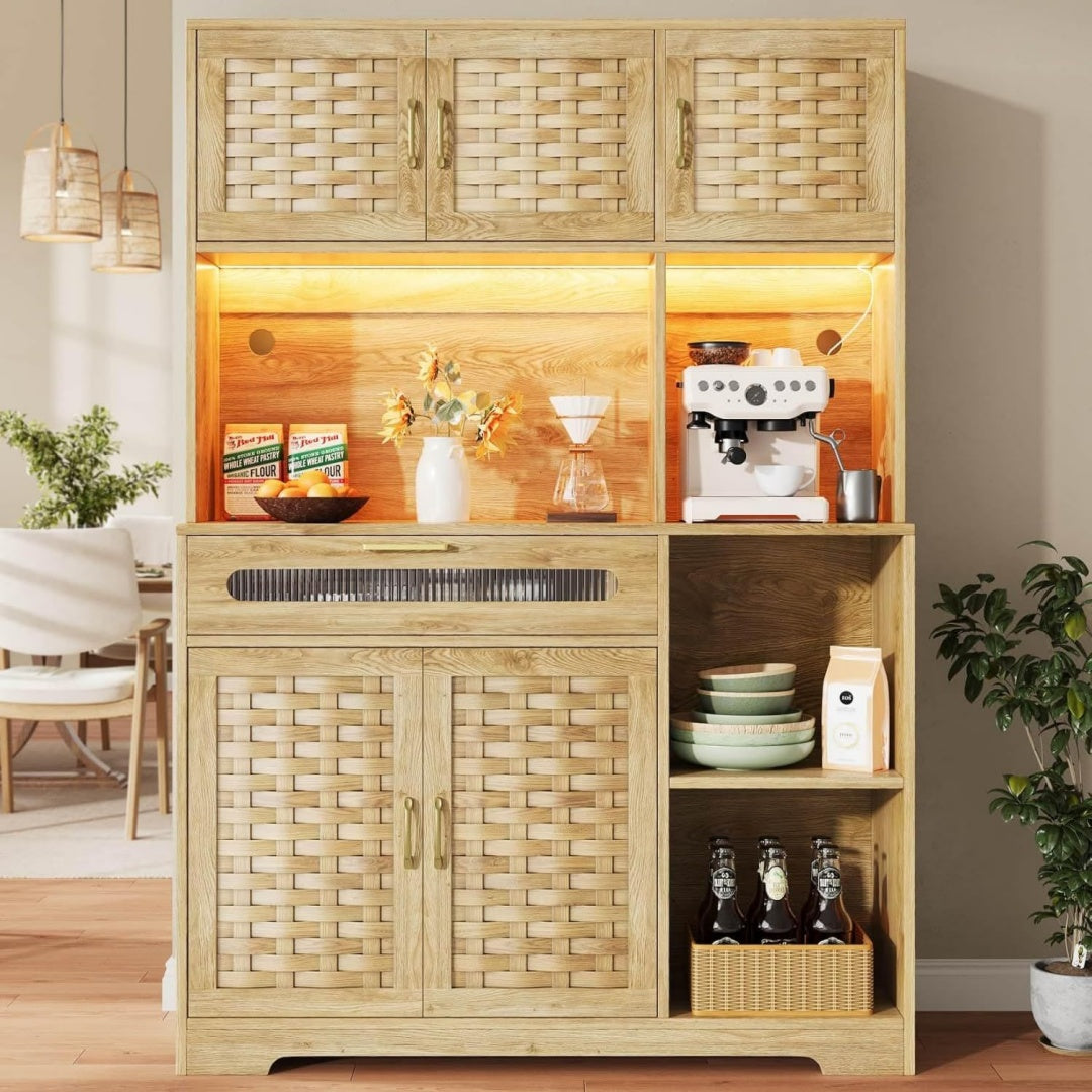 Buffet haut moderne metal marron 120 x 40 x 180 cm