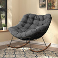 Ambiance contemporaine, rocking chair marron en bois rembourre