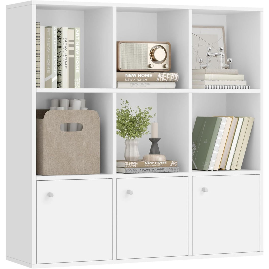 etagere de rangement gris clair 3 etageres reglables, MDF et design moderne