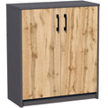 Chiffonnier marron finition bois 35 x 74 x 85 cm